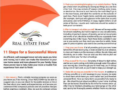 11 STEPS FOR A SUCCESSFUL MOVE